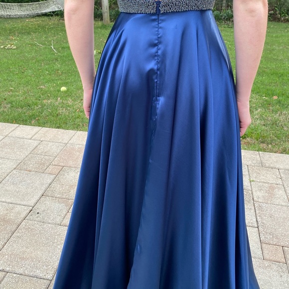 blue low cut sherri hill dress!! - Picture 4 of 6